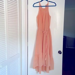Cute and lightweight peach halter dress.